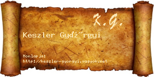 Keszler Györgyi névjegykártya